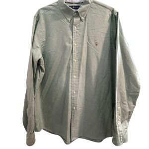 Ralph Lauren Mens XXL Sage Green Cotton Oxford Long Sleeve Button Down Shirt